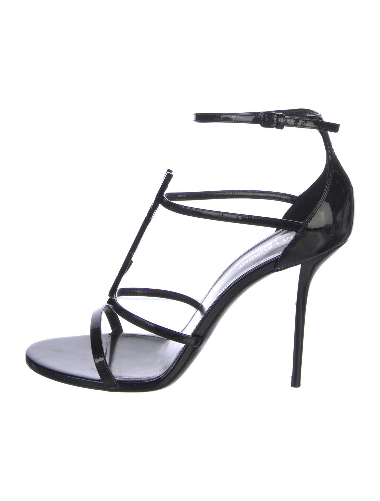 Saint Laurent Patent Leather T-Strap Sandals