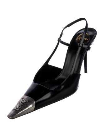 Saint Laurent Patent Leather Slingback Pumps
