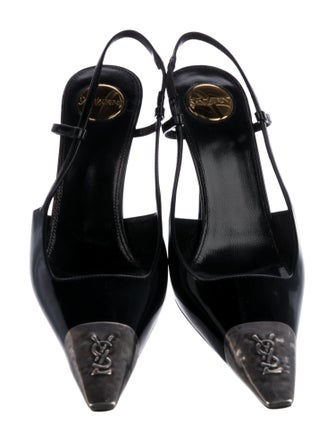 Saint Laurent Patent Leather Slingback Pumps