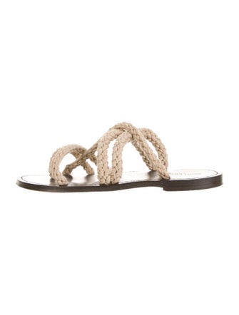 Saint Laurent Patterned Braided Accents Slides