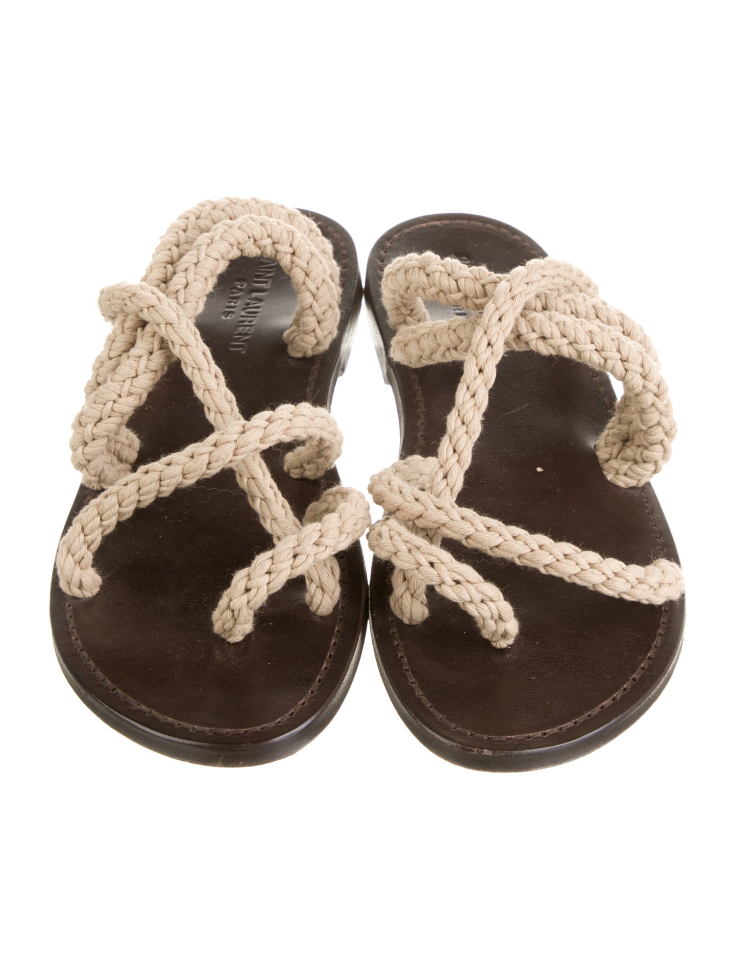 Saint Laurent Patterned Braided Accents Slides