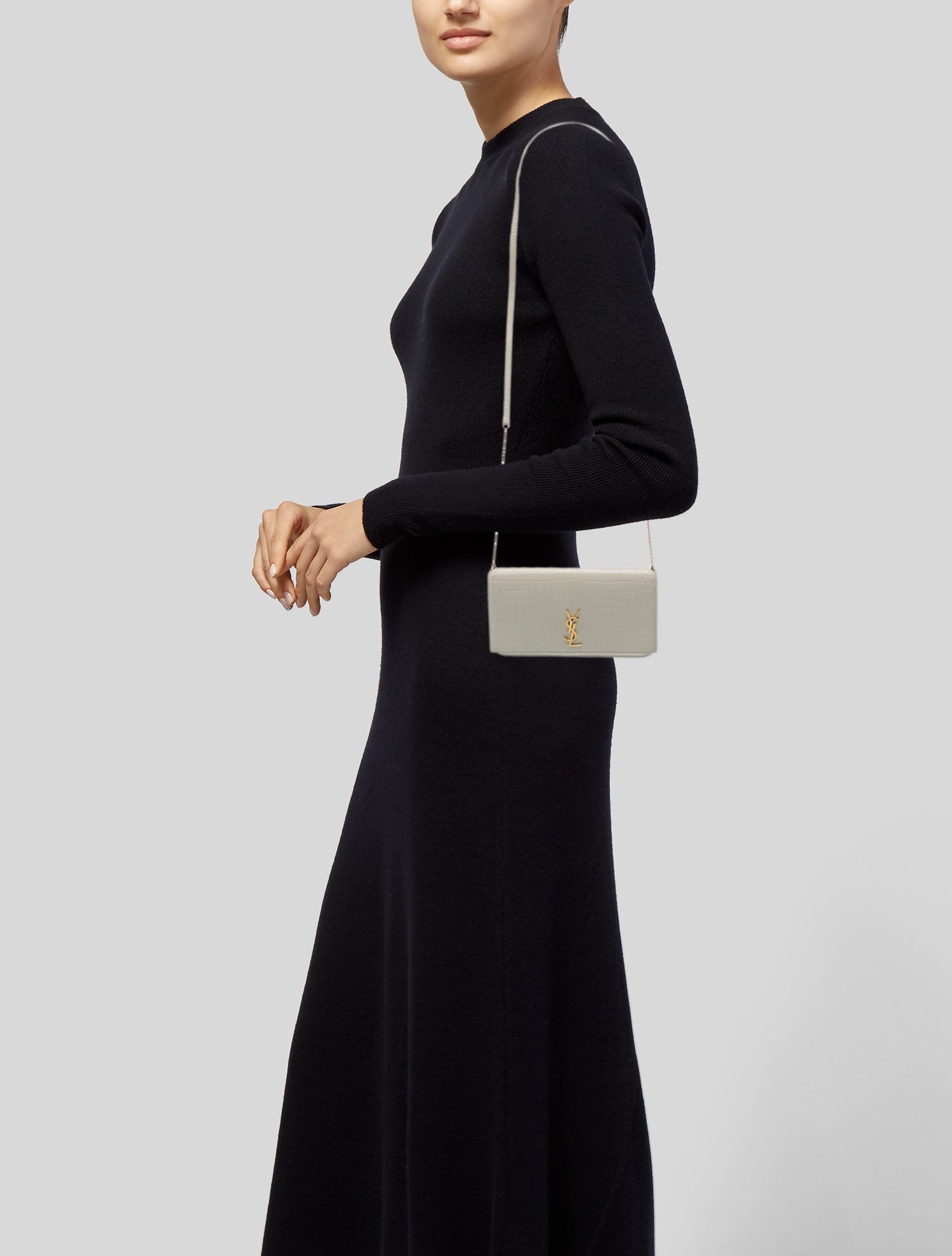 Saint Laurent Embossed Leather Cassandre 2022