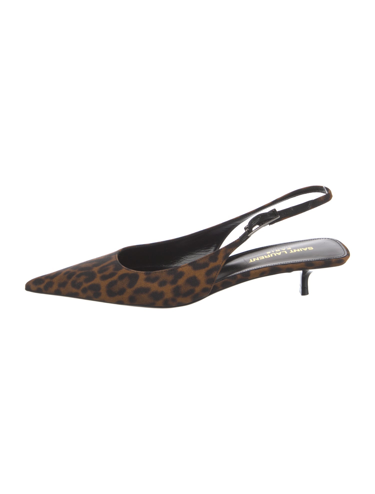 Saint Laurent Suede Animal Print Slingback Pumps