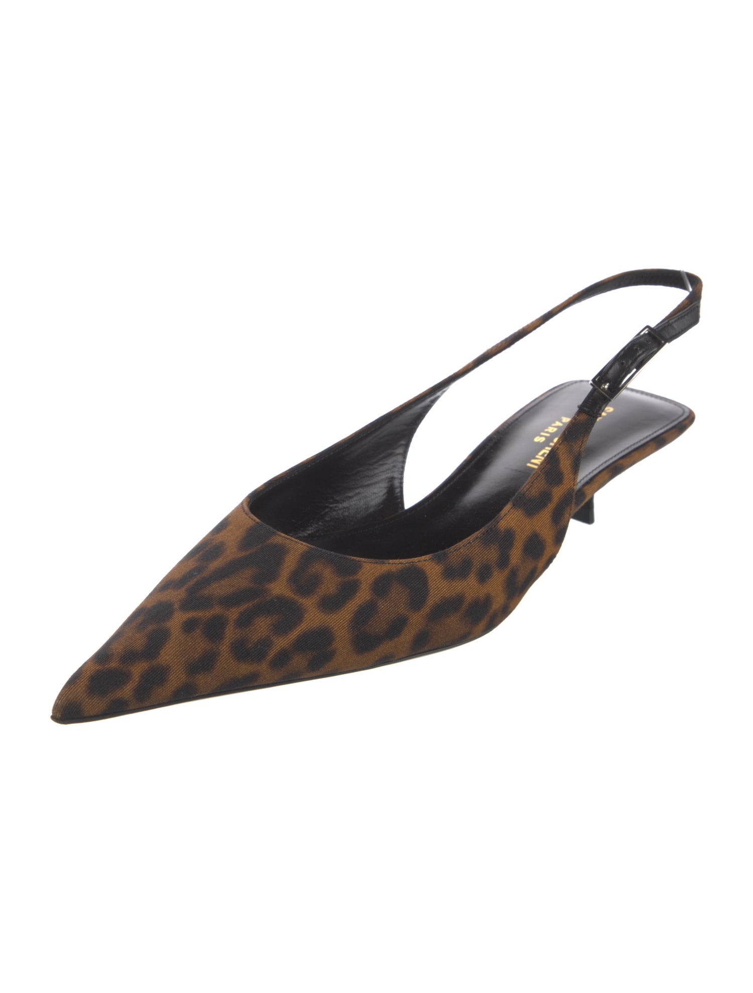 Saint Laurent Suede Animal Print Slingback Pumps