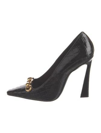 Saint Laurent Leather Chain-Link Accents Pumps
