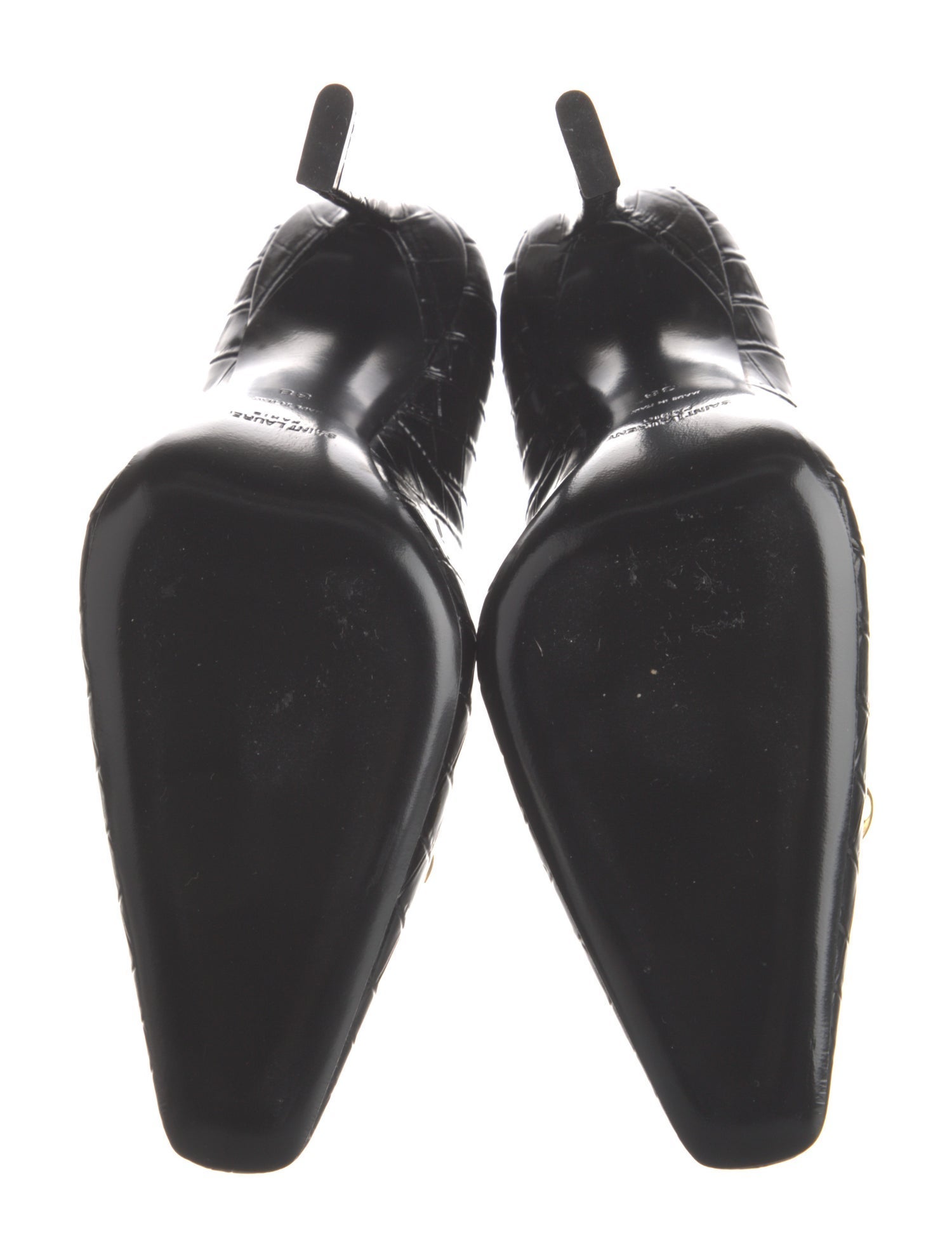 Saint Laurent Leather Chain-Link Accents Pumps