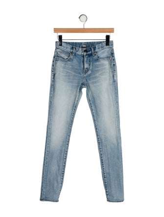 Saint Laurent Mid-Rise Straight Leg Jeans