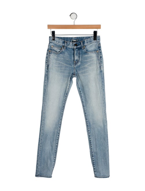 Saint Laurent Mid-Rise Straight Leg Jeans