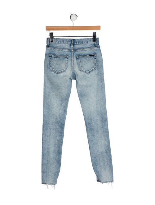 Saint Laurent Mid-Rise Straight Leg Jeans