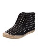 Saint Laurent Canvas Studded Accents Lace-Up Boots