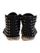 Saint Laurent Canvas Studded Accents Lace-Up Boots