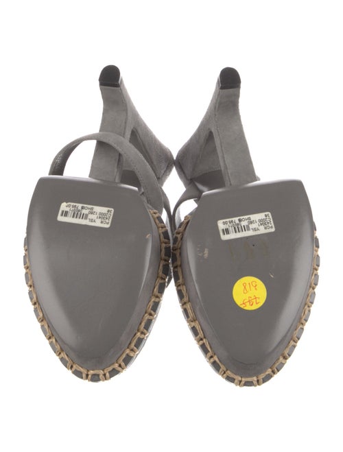 Saint Laurent Suede Whipstitch Trim Slingback Pumps