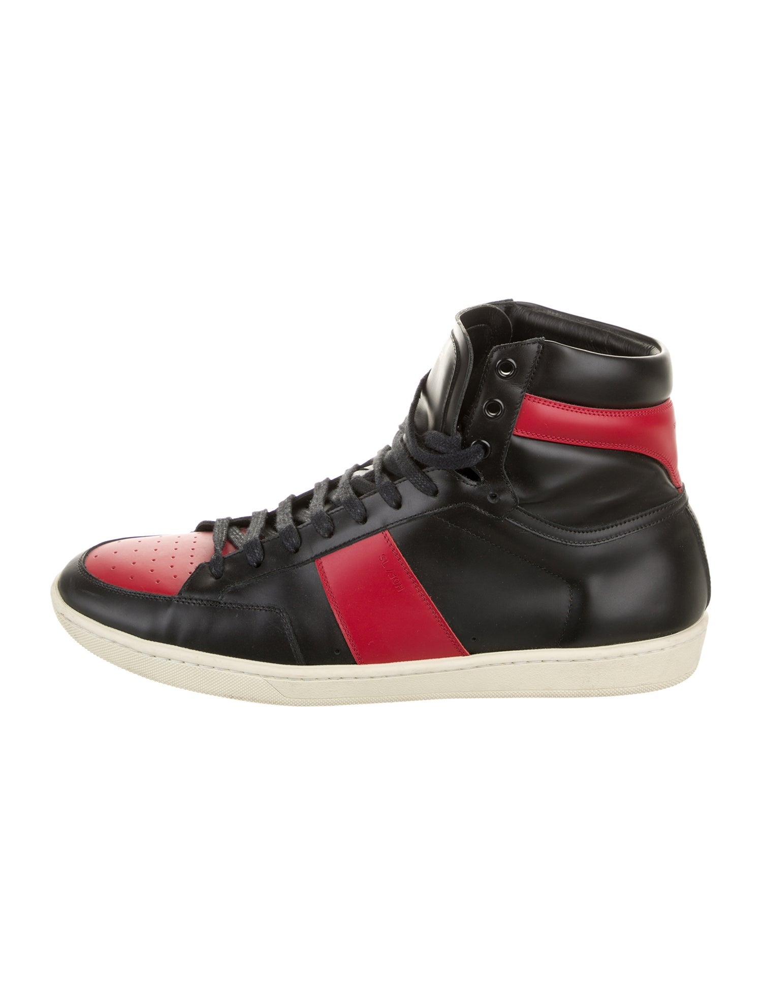 Saint Laurent Leather Colorblock Pattern Sneakers