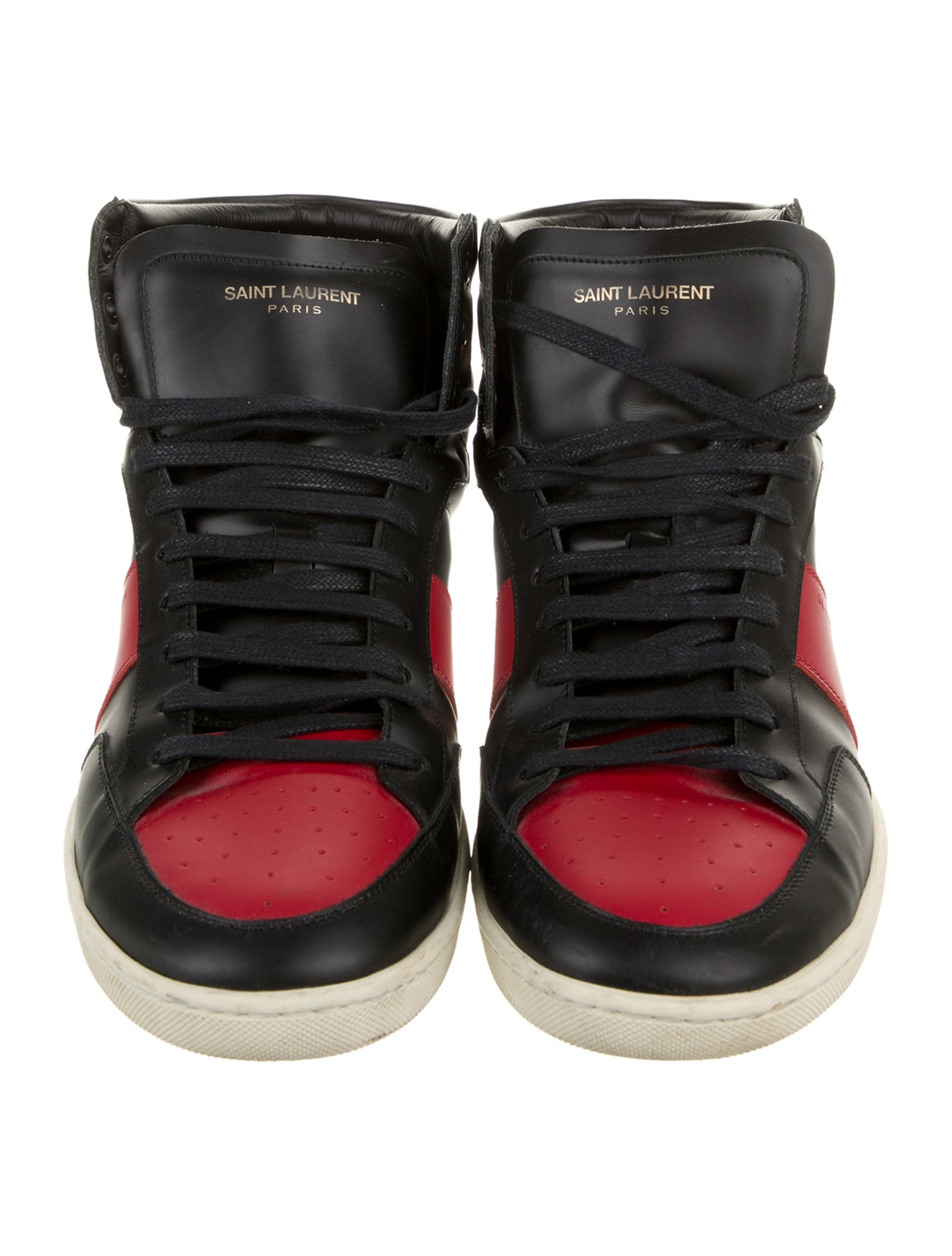 Saint Laurent Leather Colorblock Pattern Sneakers
