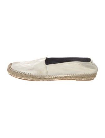 Saint Laurent Leather Crochet Trim Espadrilles