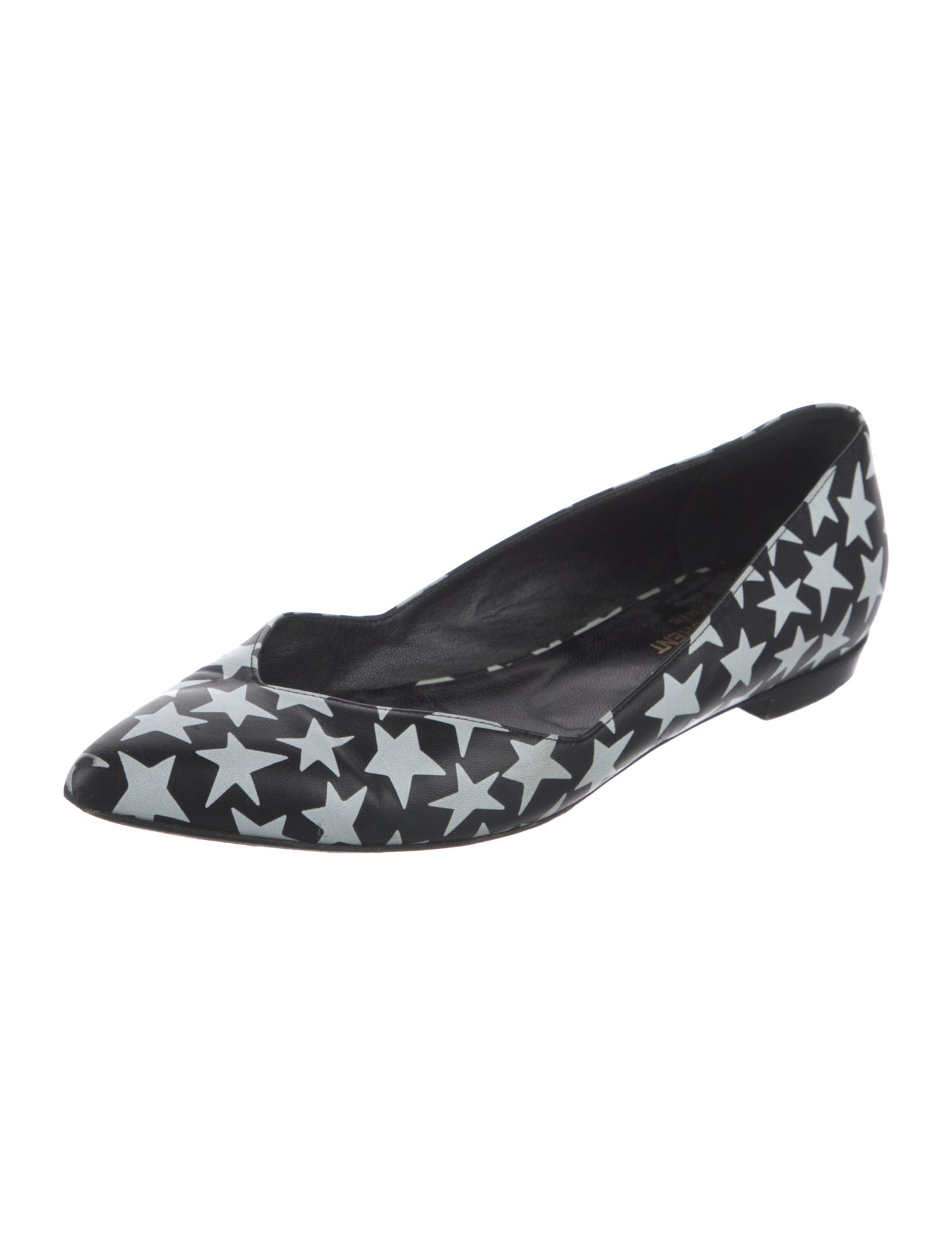 Saint Laurent Leather Printed Flats