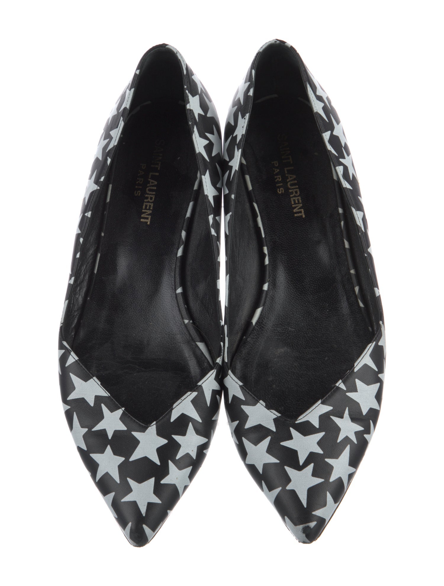 Saint Laurent Leather Printed Flats