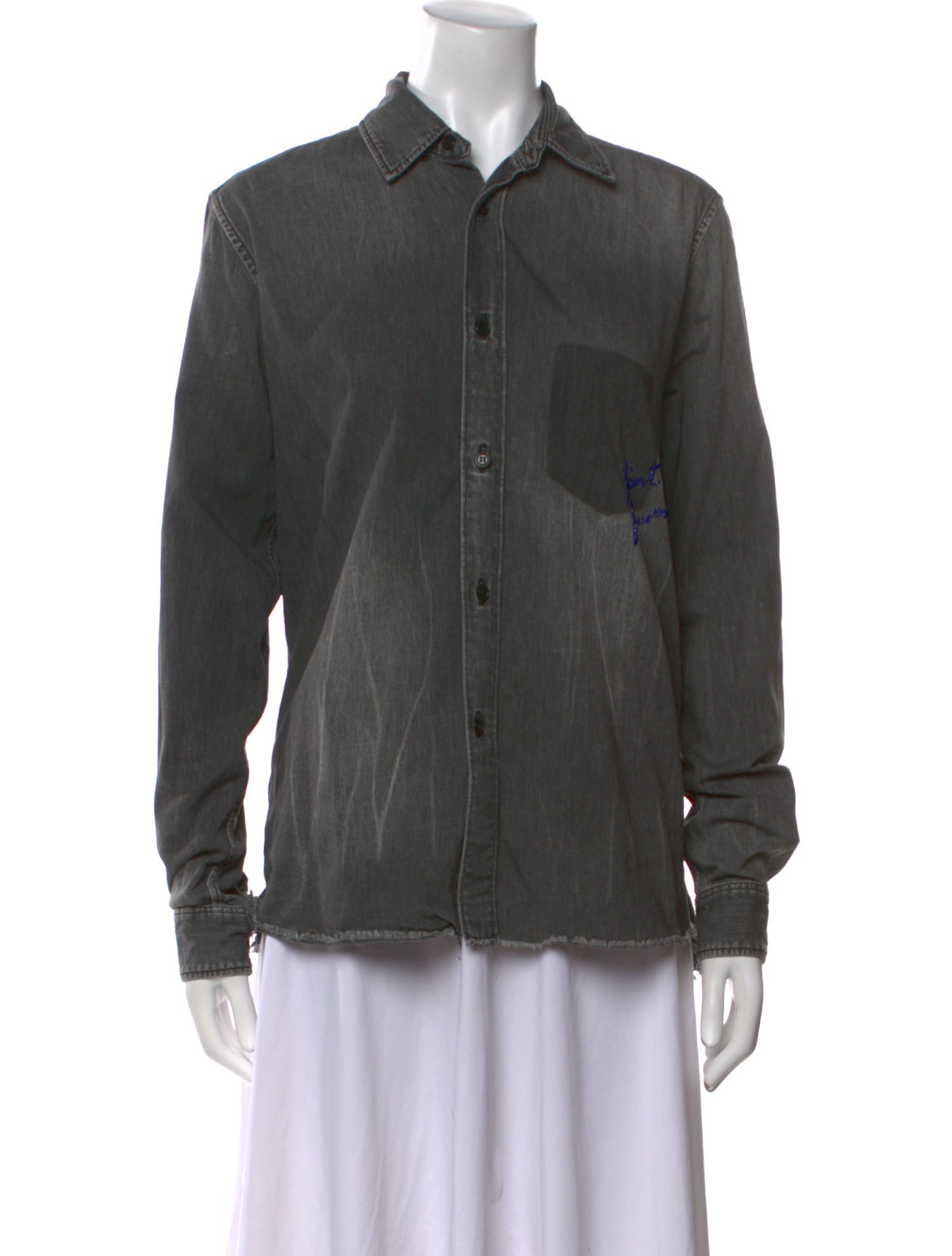 Saint Laurent Long Sleeve Button-Up Top