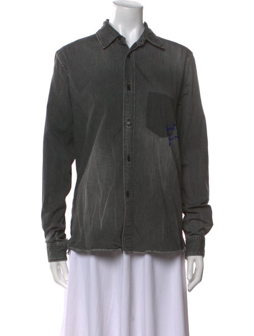 Saint Laurent Long Sleeve Button-Up Top