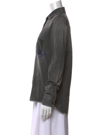 Saint Laurent Long Sleeve Button-Up Top