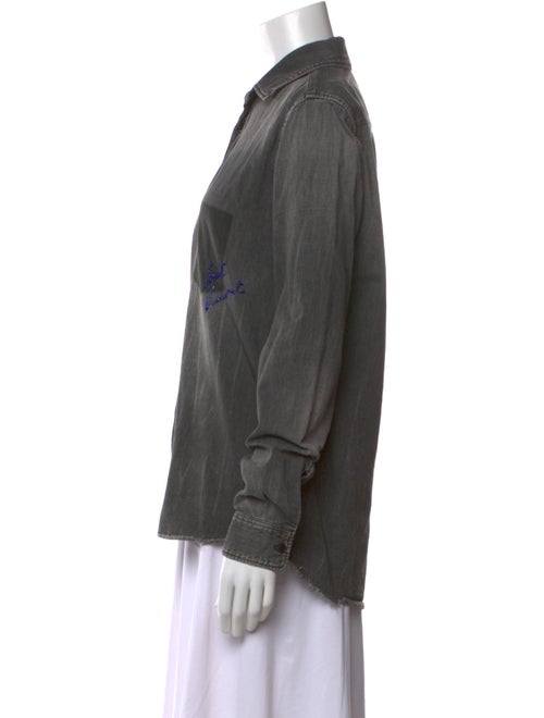 Saint Laurent Long Sleeve Button-Up Top