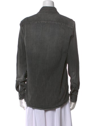 Saint Laurent Long Sleeve Button-Up Top