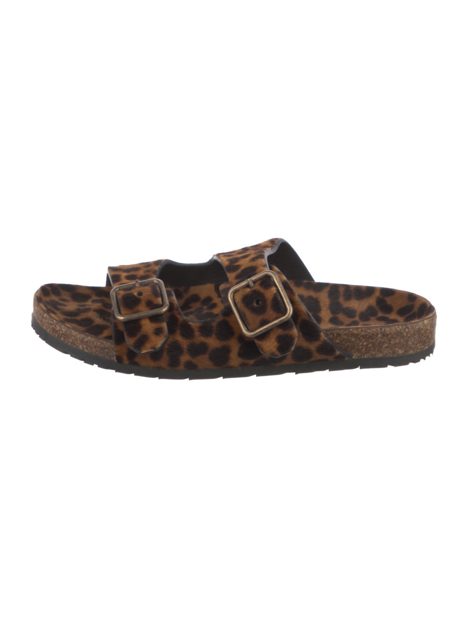 Saint Laurent Ponyhair Animal Print Slides