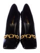 Saint Laurent Patent Leather Chain-Link Accents Pumps