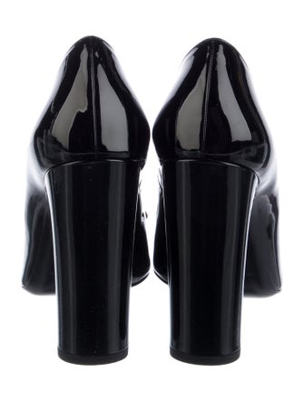 Saint Laurent Patent Leather Chain-Link Accents Pumps