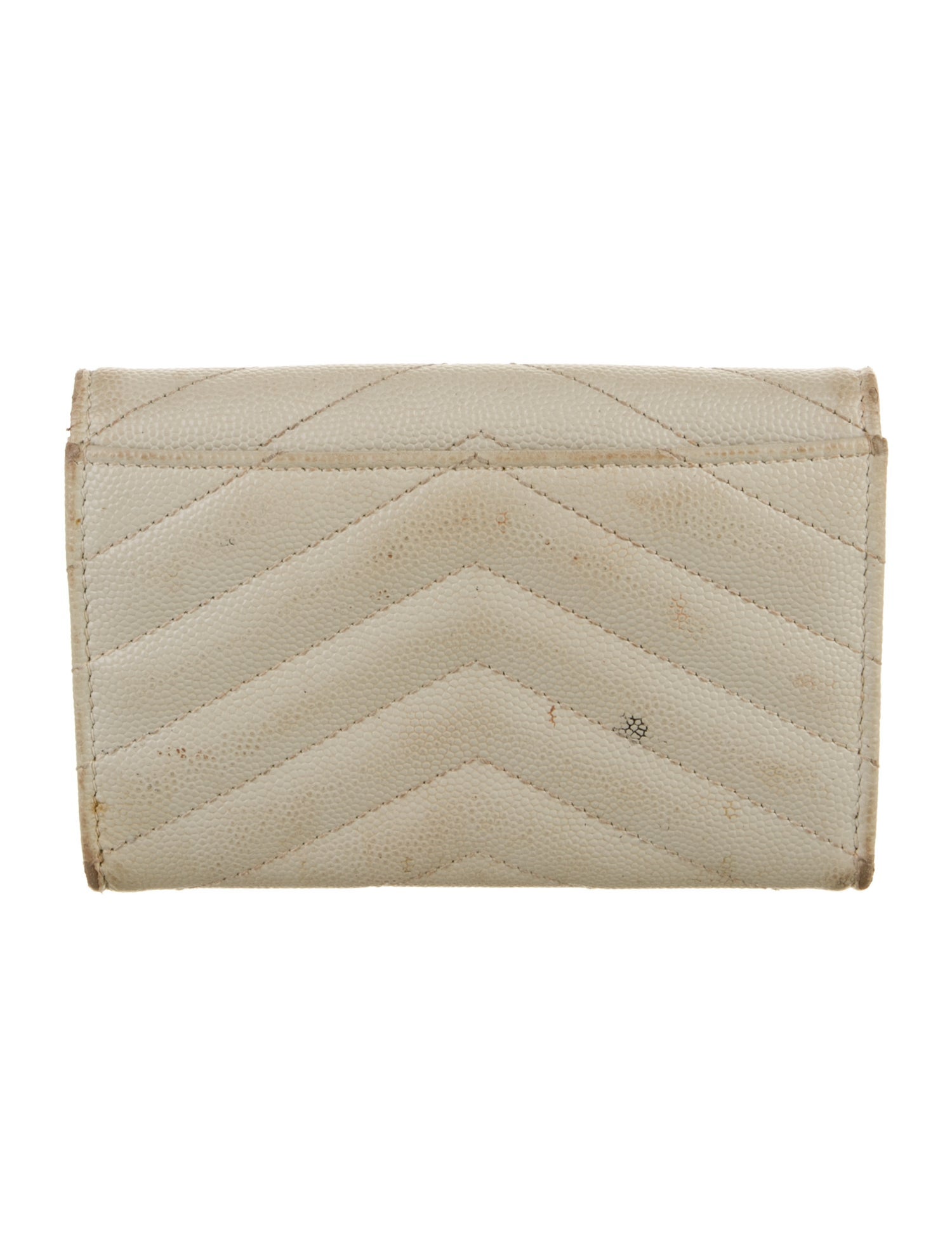 Saint Laurent Cassandre Matelassé Small Envelope Chevron Wallet