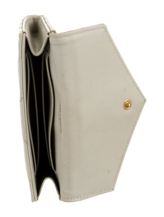 Saint Laurent Cassandre Matelassé Small Envelope Chevron Wallet