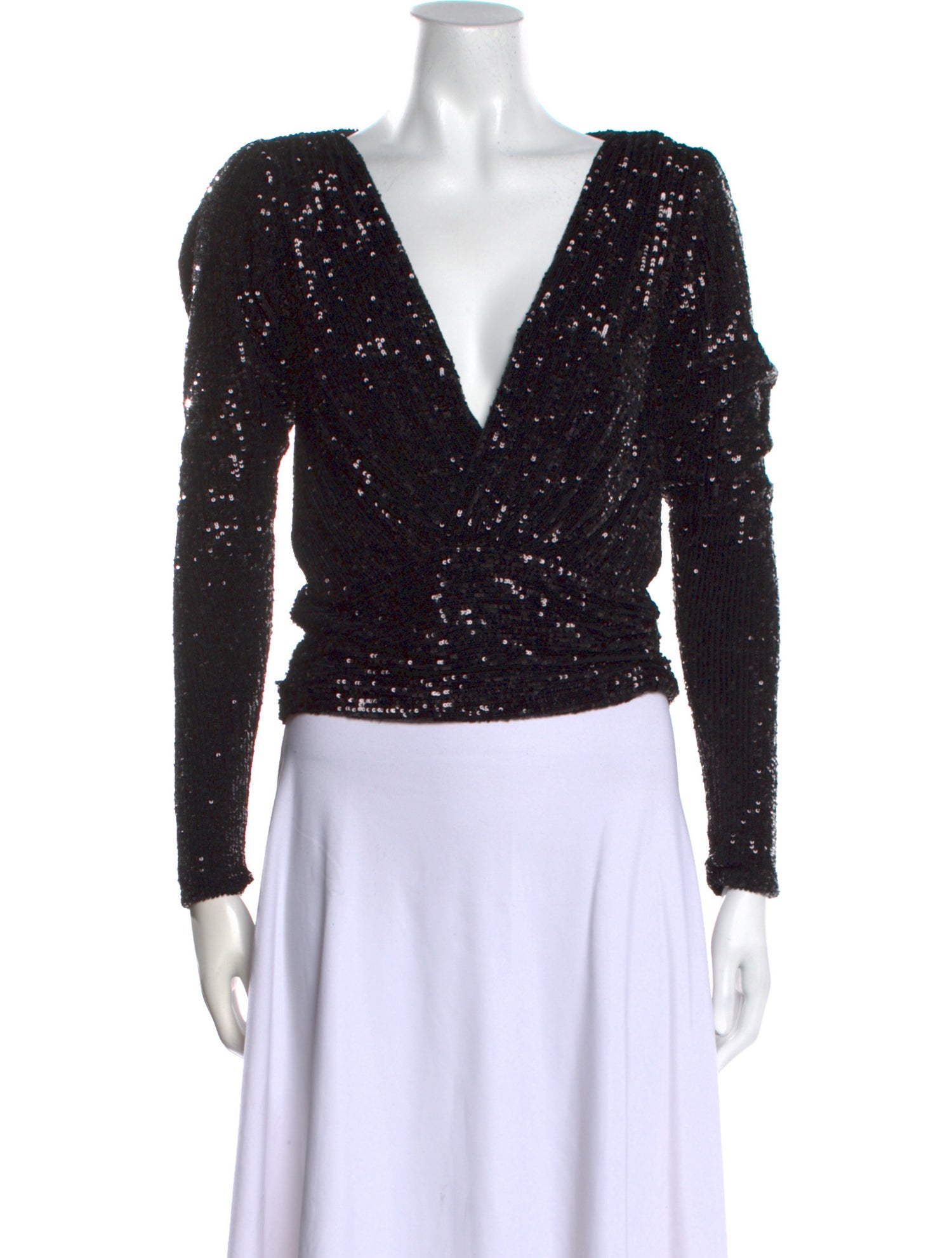 Saint Laurent Sequin Patterned Crop Top