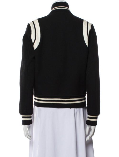 Saint Laurent Virgin Wool Striped Bomber Jacket