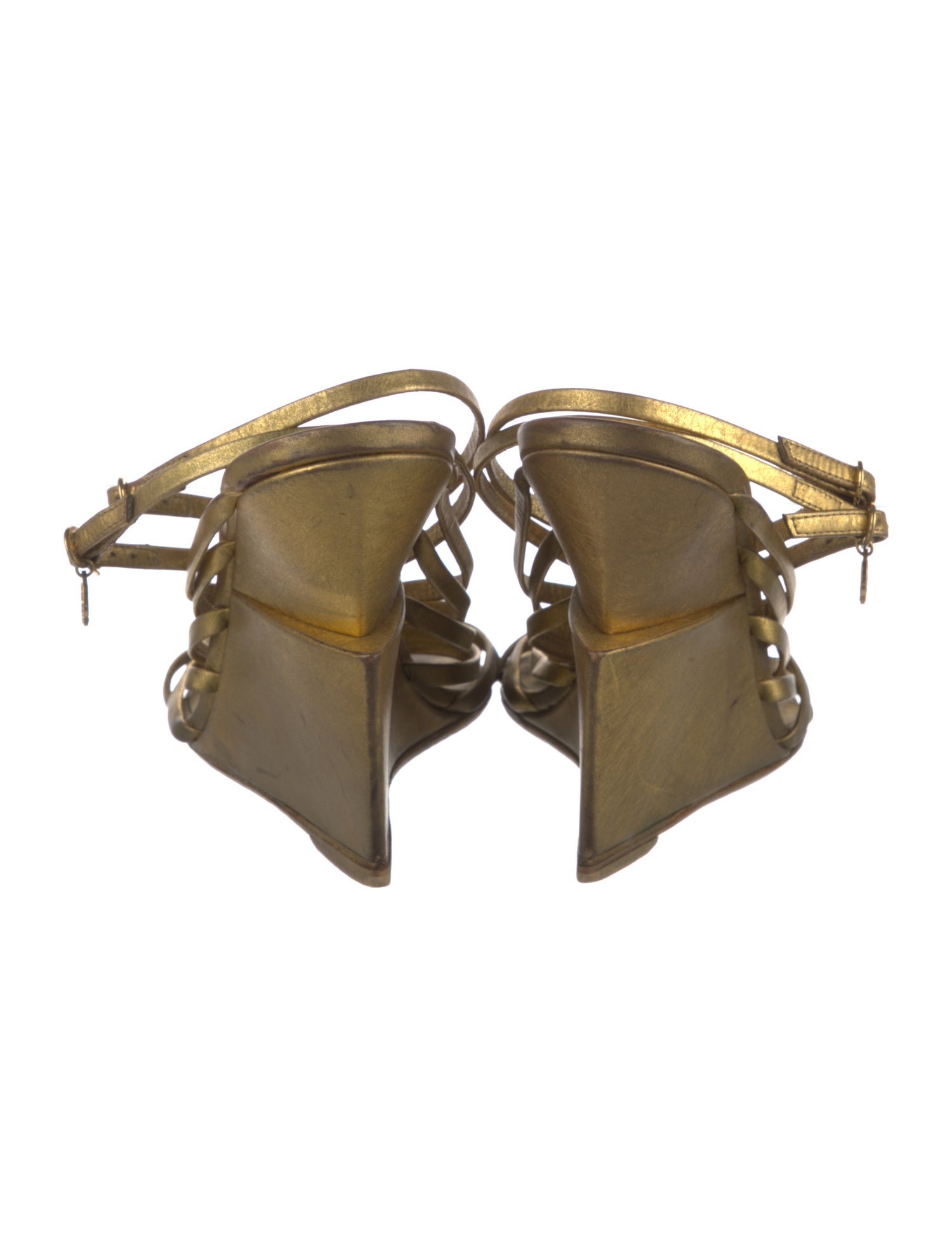 Saint Laurent Leather Bow Accents Slingback Sandals