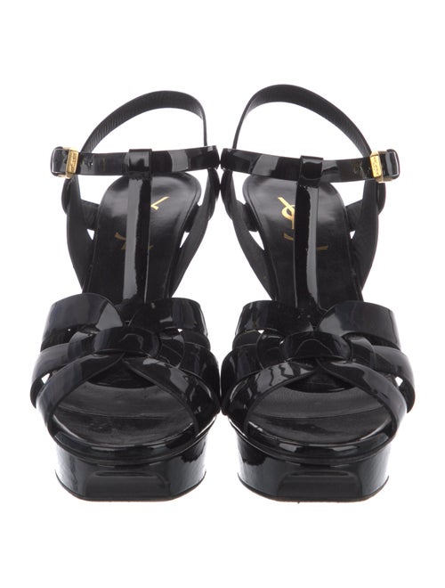 Saint Laurent Patent Leather T-Strap Sandals