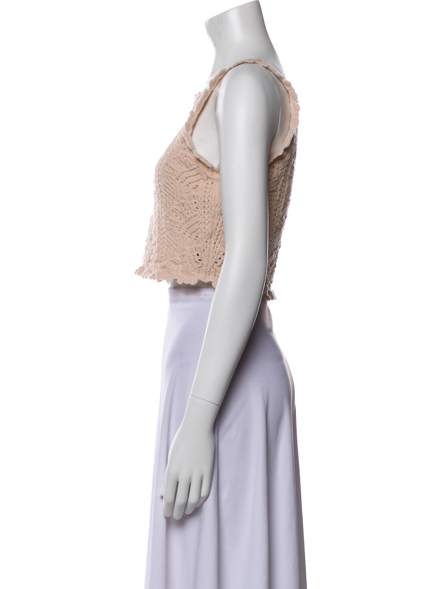 Saint Laurent Wool Square Neckline Crop Top w/ Tags