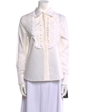 Saint Laurent Long Sleeve Button-Up Top