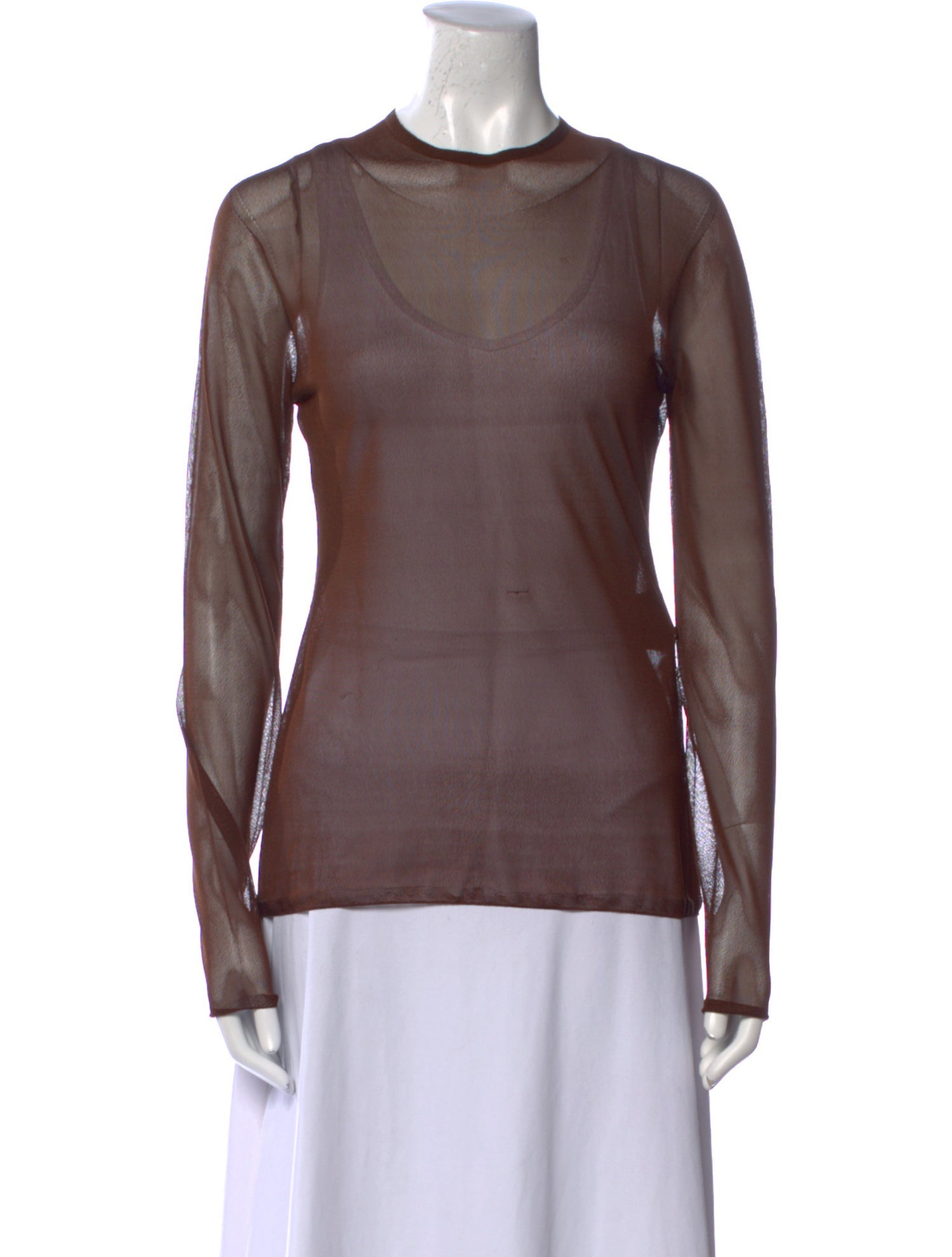 Saint Laurent Silk Crew Neck Top