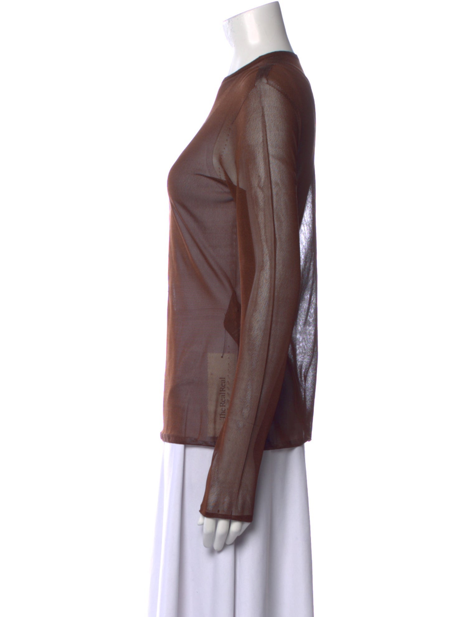 Saint Laurent Silk Crew Neck Top