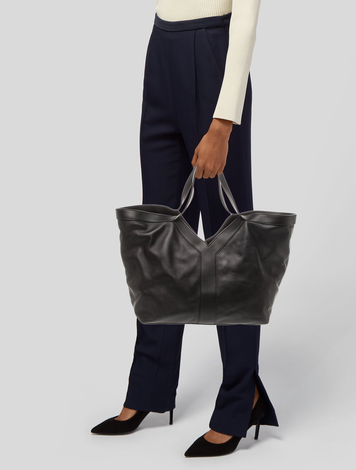 Saint Laurent Leather Y Tote Large 2024