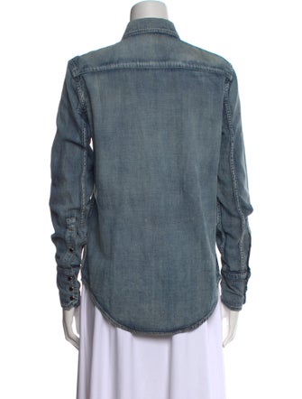 Saint Laurent Long Sleeve Button-Up Top