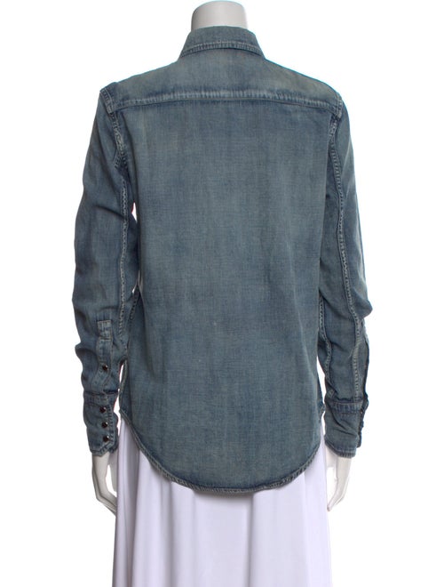 Saint Laurent Long Sleeve Button-Up Top