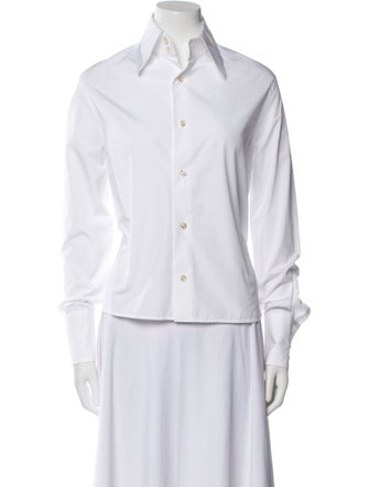 Saint Laurent Long Sleeve Button-Up Top