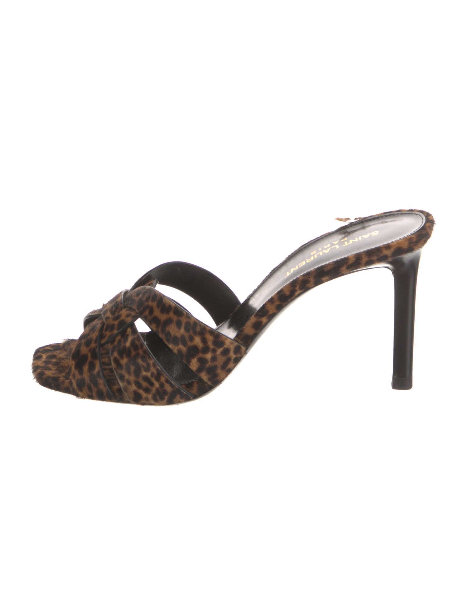 Saint Laurent Ponyhair Animal Print Slides