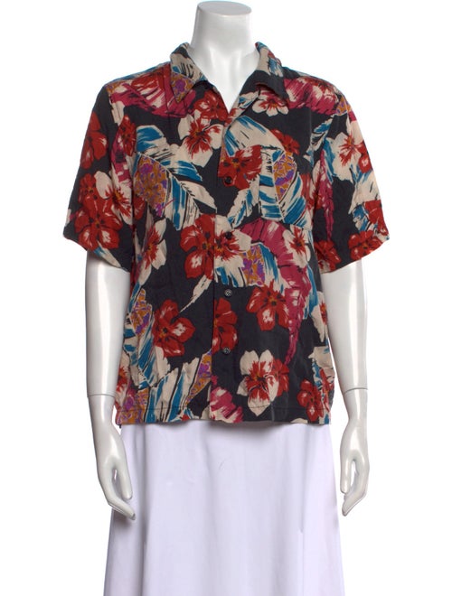 Saint Laurent 2020 Floral Print Button-Up Top