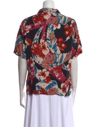 Saint Laurent 2020 Floral Print Button-Up Top