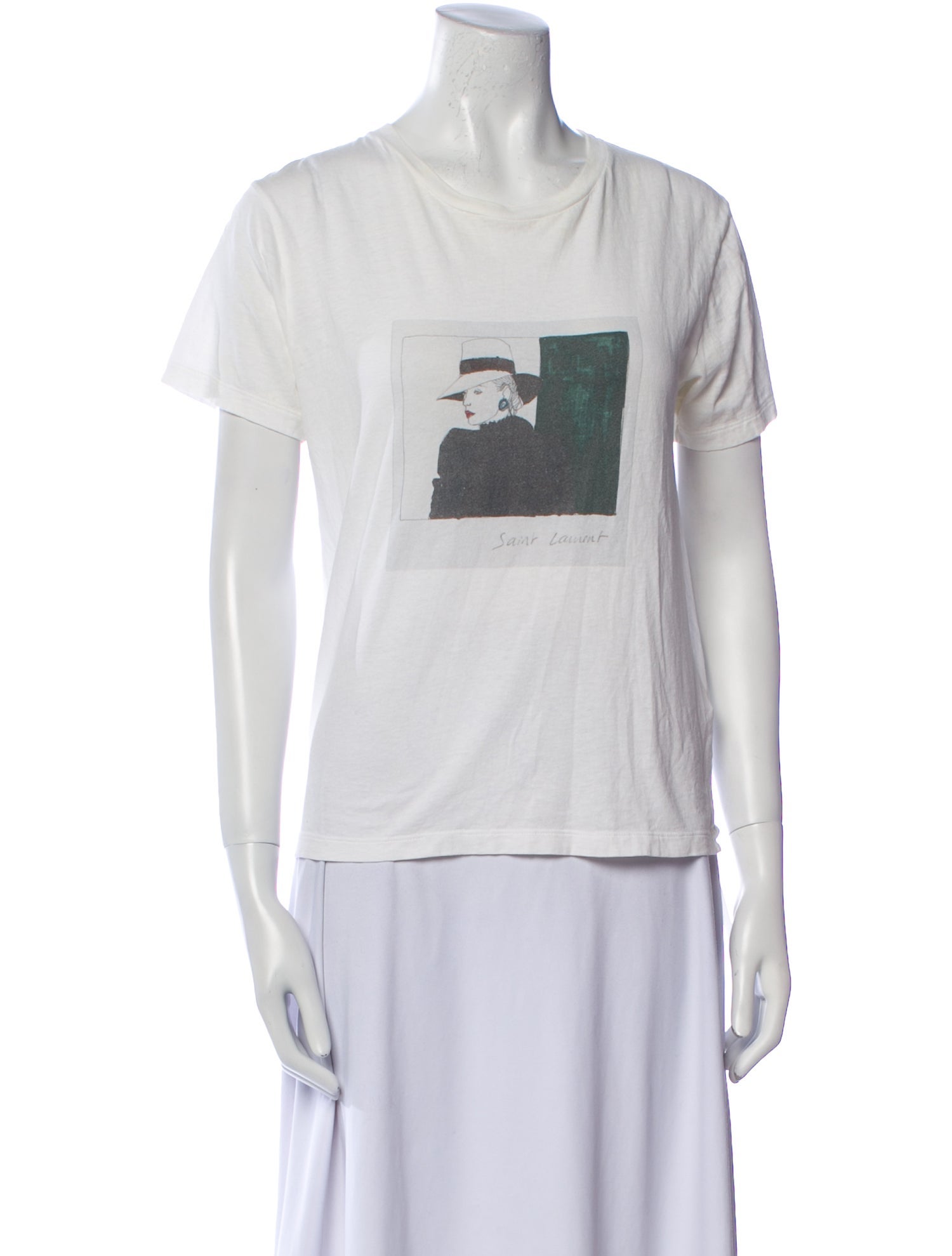 Saint Laurent Graphic Print Crew Neck T-Shirt