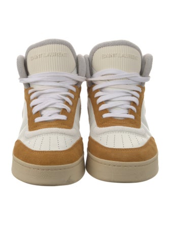 Saint Laurent Leather Colorblock Pattern Sneakers