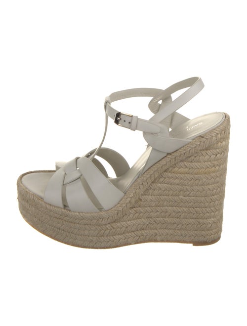 Saint Laurent Leather Braided Accents Espadrilles