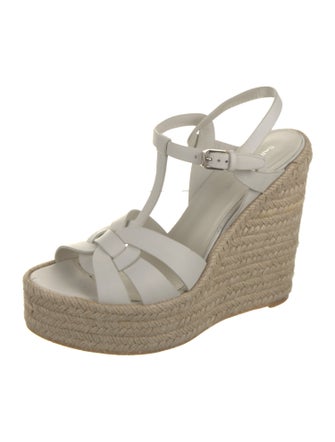 Saint Laurent Leather Braided Accents Espadrilles